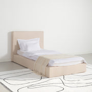 Single Minimalist Floor Bed with Wooden Slats