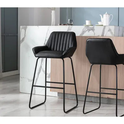 Nita Black PU Bar Stool - Set Of 2