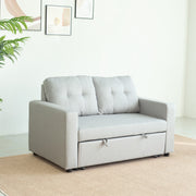 2-Seater Fabric Sofa Bed with Tufted Backrest – Linen or Velvet Options