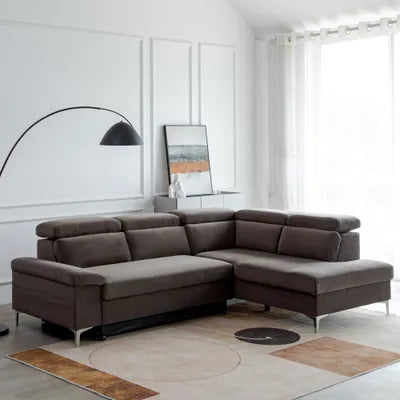 Cora Sofa with Ottoman Bed in Brown