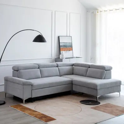 Cora Sofa with Ottoman Bed in Dove Grey