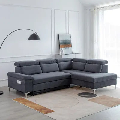 Cora Sofa with Ottoman Bed in Slate Grey