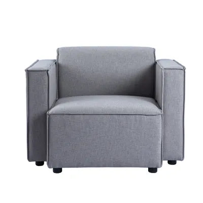 Debra Modular Single Sofa with Arms in Grey