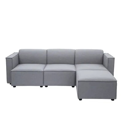 Debra Modular 3 Seater Sofa with Chaise in Grey