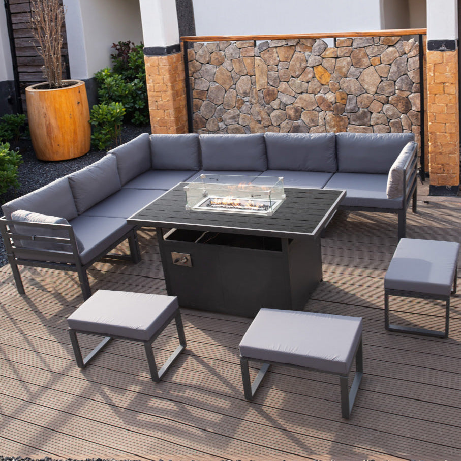 Waterproof Outdoor Steel Garden Set with Firepit Table