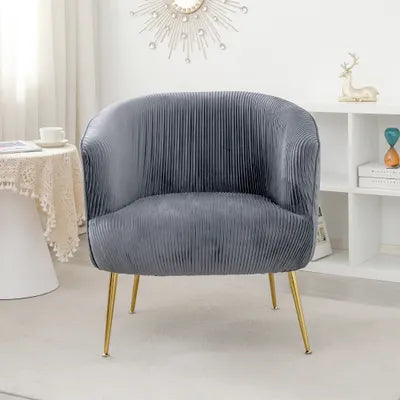 Terni Grey Accent Chair with Golden Legs