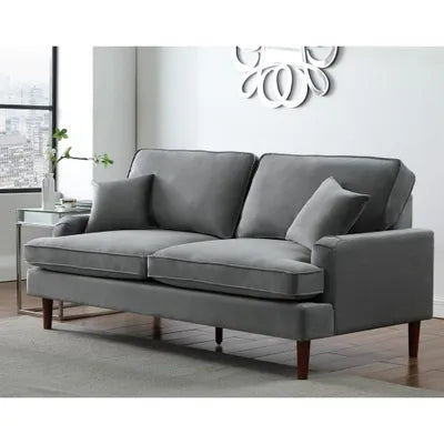 Lancefield 3 Seater Grey Velvet Sofa