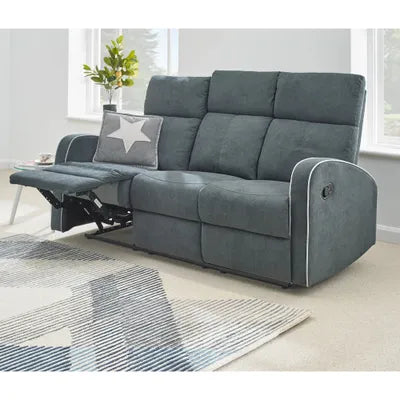 Sydney Dark Grey Fabric Recliner 3 Seater Sofa