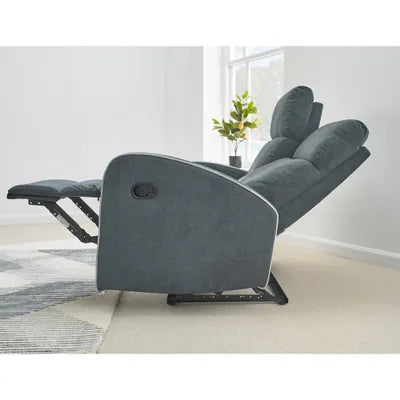 Sydney Dark Grey Fabric Recliner 3 Seater Sofa