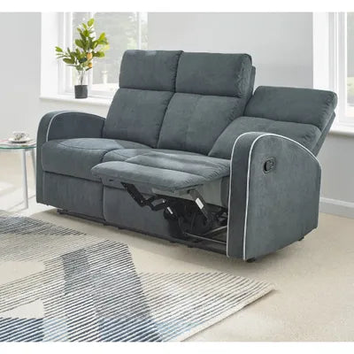 Sydney Dark Grey Fabric Recliner 3 Seater Sofa