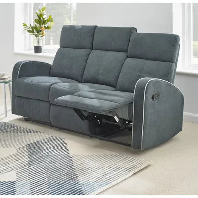 Sydney Dark Grey Fabric Recliner 3 Seater Sofa