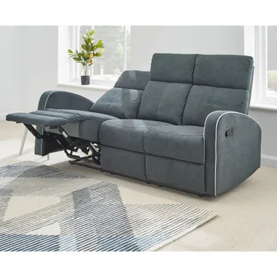 Sydney Dark Grey Fabric Recliner 3 Seater Sofa