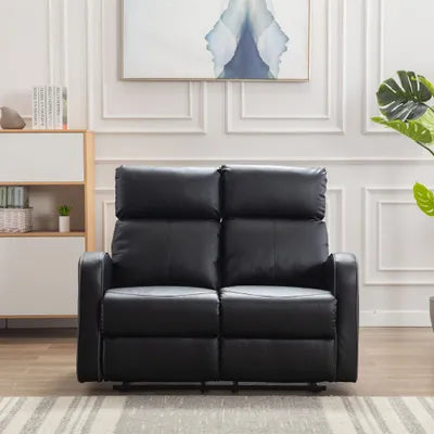 Sydney Black Leather 2 Seater Recliner Sofa