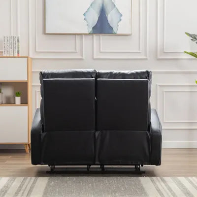 Sydney Black Leather 2 Seater Recliner Sofa