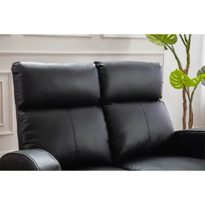 Sydney Black Leather 2 Seater Recliner Sofa