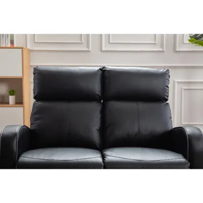 Sydney Black Leather 2 Seater Recliner Sofa