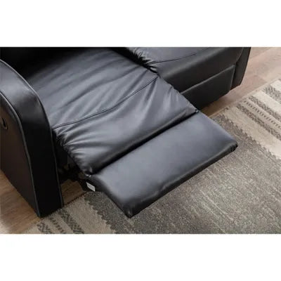 Sydney Black Leather 2 Seater Recliner Sofa