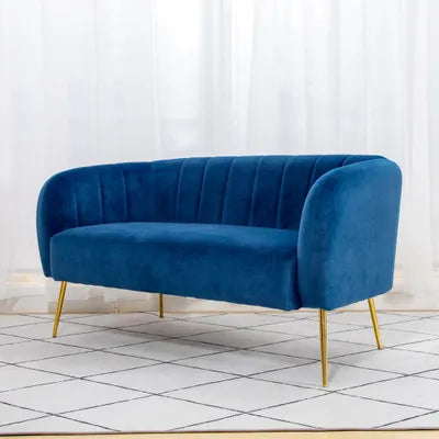 Rosebud Velvet Two Seater Sofa In Blue