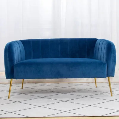 Rosebud Velvet Two Seater Sofa In Blue