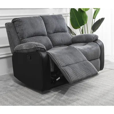 Sydney Grey Plush Fabric 2 Seater Recliner