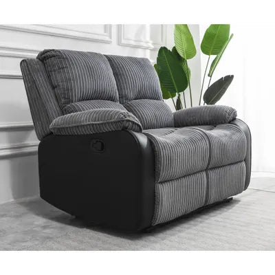 Sydney Grey Plush Fabric 2 Seater Recliner