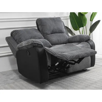 Sydney Grey Plush Fabric 2 Seater Recliner