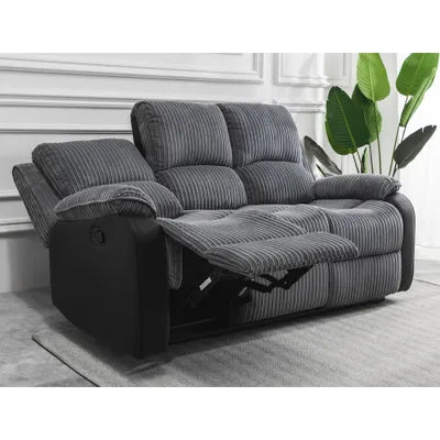 Sydney Grey Plush Fabric 3 Seater Recliner