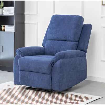 Amal Blue Fabric 3+2+1 Recliner Sofa Set