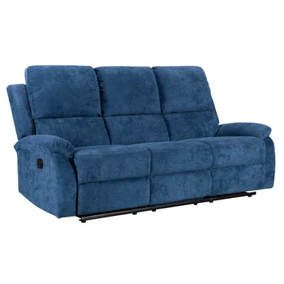 Amal Blue Fabric 3+2+1 Recliner Sofa Set