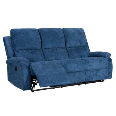 Amal Blue Fabric 3+2+1 Recliner Sofa Set