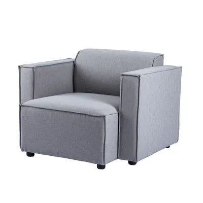 Debra Modular Single Sofa with Arms in Grey