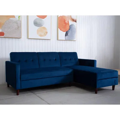 Ingham Reversible Corner Sofa With Storage Chaise in Blue