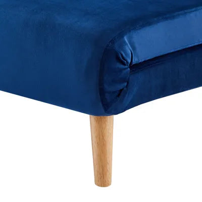 Ada Velvet Foldable Sofa Bed 145cm in Blue