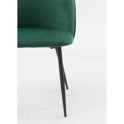 Aritic Green Velvet Dining Chair with Metal Legs - Set Of 2