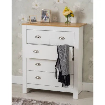 Echo 3 Piece White and Oak Bedroom Set Chest and Bedsides