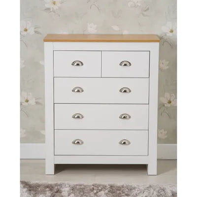 Echo 3 Piece White and Oak Bedroom Set Chest and Bedsides