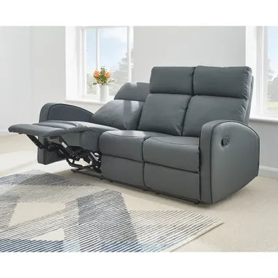 Sydney 3+2 Dark Grey Leather Recliner Sofa Set