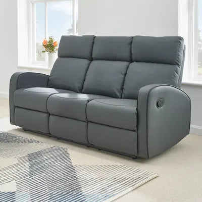 Sydney 3+2 Dark Grey Leather Recliner Sofa Set