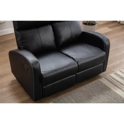 Sydney 3+2 Black Leather Recliner Sofa Set