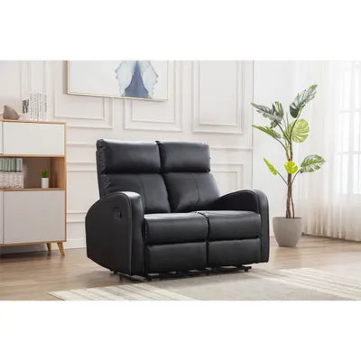 Sydney 3+2 Black Leather Recliner Sofa Set