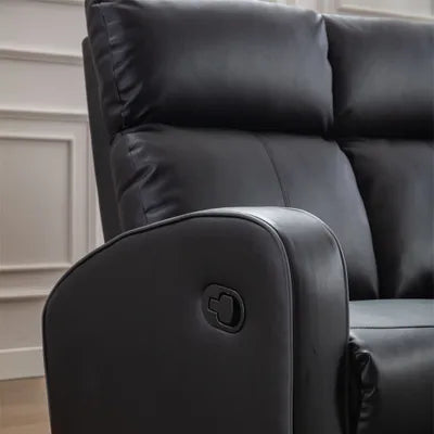 Sydney 3+2 Black Leather Recliner Sofa Set