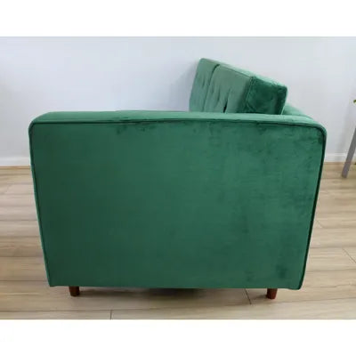 Ingham Chaise End Velvet Corner Sofa In Green right side facing