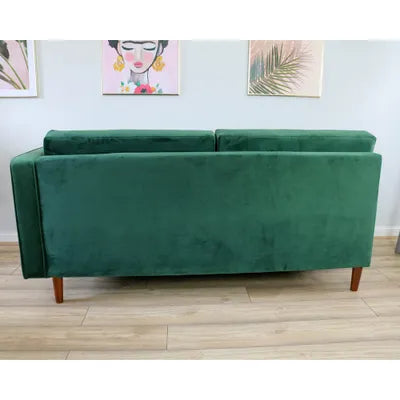 Ingham Chaise End Velvet Corner Sofa In Green right side facing