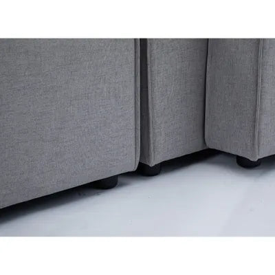 Debra Modular 3 Seater Corner Sofa with Ottoman in Grey