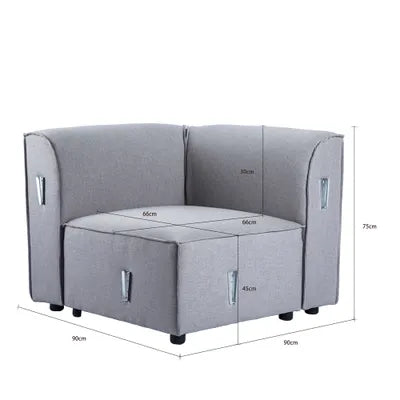 Debra Corner Sofa Module in Grey