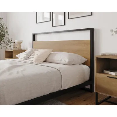 Darwin Light Brown Industrial Style King Bed Frame