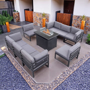 Outdoor Modular Steel Furniture Set with Firepit Table