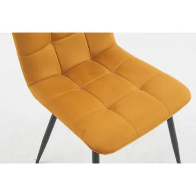 Jose Velvet Upholstery Dining Chair in Mustard - Set Of 2