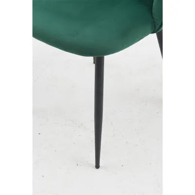 Aritic Green Velvet Dining Chair with Metal Legs - Set Of 2