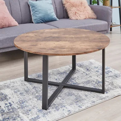 Darwin Industrial Style Round Coffee Table